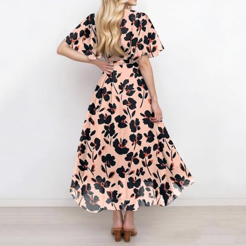 Spring Summer Chiffon Midi Dresses for Women 2025 Elegant Classy Wedding Guest Floral Formal Cocktail Prom Dress