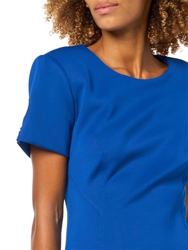 Image of Calvin Klein Short Sleeved Seamed Sheath Dress