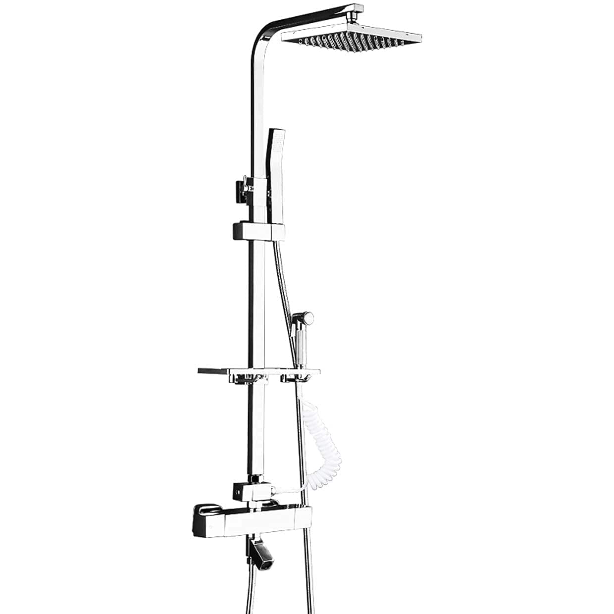 Mitigeur thermostatique carré haut de gamme avec douche effet pluie