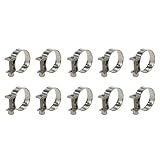 S SYDIEN 10pcs Hose Clamp Stainless Steel Galvanized Heavy Duty Fuel Injection T-Bolt Clamps Adjustable Range 25-27mm for Plumbing, Automotive & Mechanical