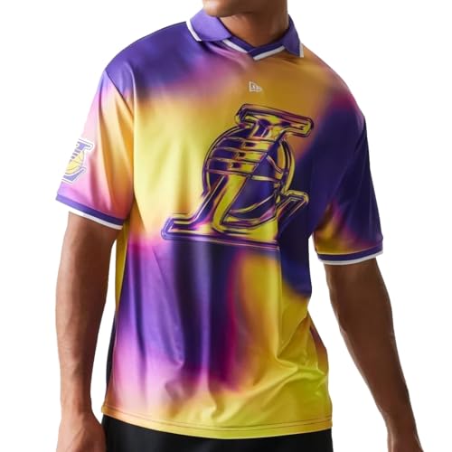 T-shirt NBA Los Angeles Lakers New Era violet avec imprimé graphique haute définition