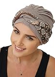 Deresina Aura – Turban en bambou pour perte de cheveux, coiffe pour chimiothérapie, moka, Taille unique