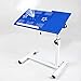Produktbild Betty Tabelle Rollender Laptop-Tisch mit Ventilatoren Notebook-Ständer Schreibtisch Krankenhaus-Tischständer Abschließbare Rollen, höhenverstellbar, 65x36x65-95cm (Color : Blue)