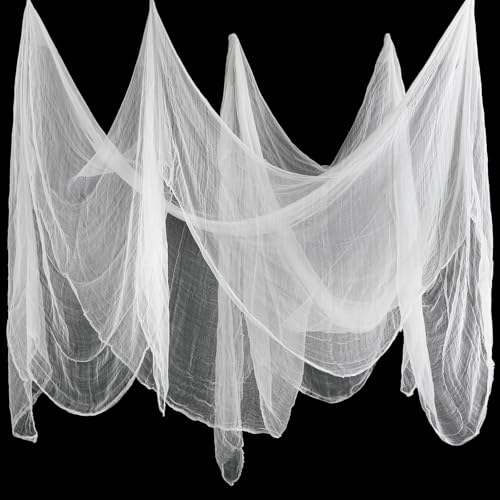 Boao Grand rouleau de tissu en mousseline de coton blanc pour décorations de fête - 100 x 1000 cm