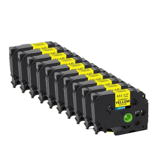 10pk TZE-231݊̂郉xe[v12mmTZE131 TZE631x[J[Ƃ̃~l[ge[v[N(Black on Yellow)