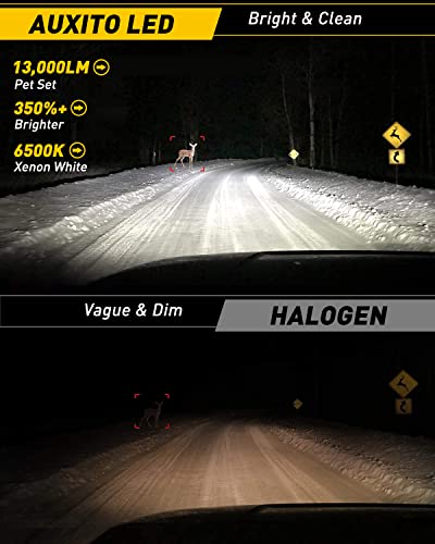 Auxito 9007/Hb5 Led Bulbs, 6500K White 13000Lm Per Set, 350% Brighter, Wireless Dual Hi/Lo Automotive Light Bulb Hb5 9007 Led Conversion Kits, Plug And Play, Pack Of 2 #TOP1