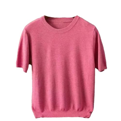 T-shirt tricoté à col rond pour vos sorties élégantes haut épais manches courtes uni pnnrk