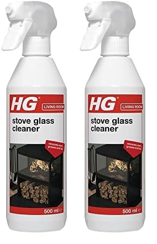 HG Stove Glass Cleaner, Dissolves Soot, Grease & Tar, Maintains Oven Doors, Glass Fireplaces & Hearths, Removes Residue Effectively – 500ml Spray (431050106) (Pack of 2)