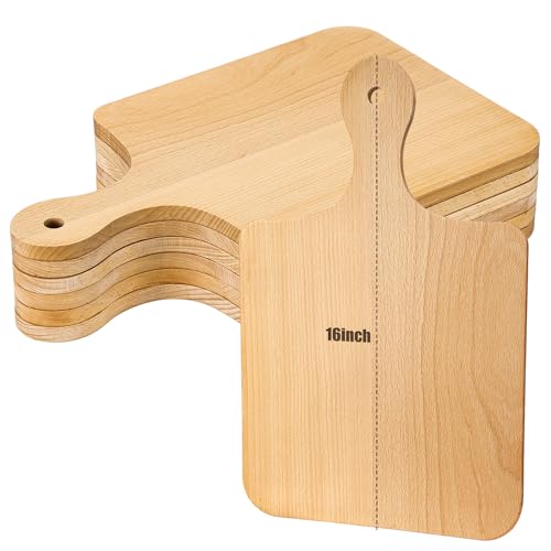 Lounsweer 6 Pcs Thicken Cutting Board Bulk Wood Board for Chopping Serving Charcuterie Material for Laser Engraving Mother' Day Wedding Housewarming Gift