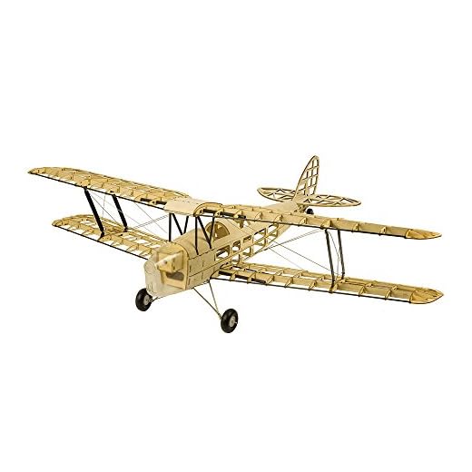 Viloga Balsa Wood Model Airplane Kits Mini Tiger Moth, 39'' Laser Cutting Model Aircraft Unassembled, DIY Flying RC Aeroplanes Kit for Adults to Build (KIT+ Motor+ ESC+ Servo+ Covering)
