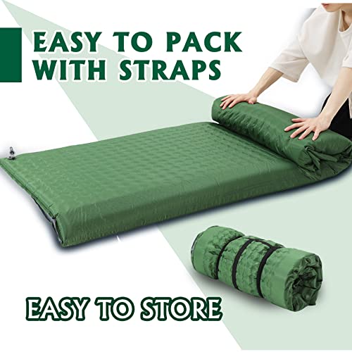 Underwood Aggregator Double Self-Inflating Sleeping Pad For Camping - Lightweight Sleeping Camping Pad For 2 Person, Inflatable Double Sleeping Pad, Two Person Foam Camping Mat With Pillow #TOP6