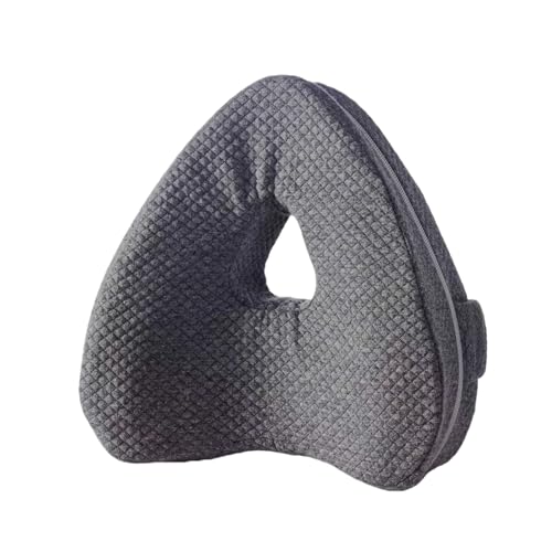 FUUHOMDY Knee Pillow for Sleeping on Side,Memory Foam Leg Pillow with Washable Pillowcase and Adjustable Strap,Hip and Sciatica Pain Relief Support for Lower Back,Knees,Gift for Mother Parents-Grey