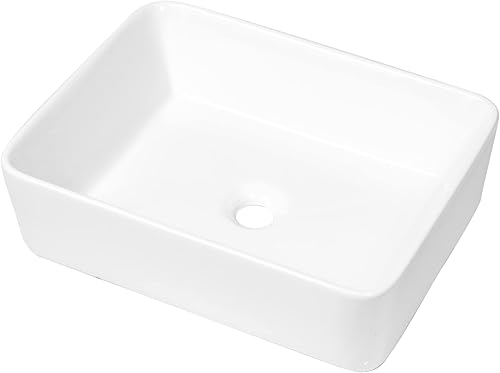 Miniatura 60 de Fregadero de baño de 19 x 15 pulgadas con grifo y desagüe desplegable – Porcelana negra mate rectangular sobre mostrador moderno lavabo de arte
