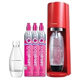 [公式] ソーダストリーム TERRA (テラ) スターターキット ガス増量特別パッケージ レッド マシン本体 60Lガス3本 ボトル2本 (1.0L＆0.5L) のセット ｜炭酸水メーカー 電源不要 カートリッジ不要 ガスシリンダー式 ボトル＆ガスの着脱ワンタッチ 炭酸メーカー ソーダメーカー 炭酸水 強炭酸 Soda stream