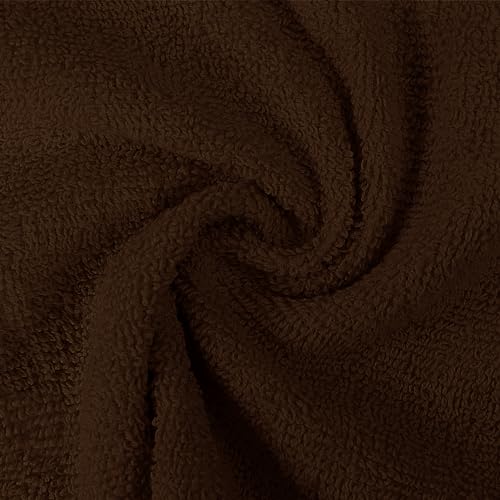 Image of Utopia Towels 12 Pack Premium Wash Cloths Set, 12 by 12 Inches, 100% Cotton Ring Spun, Highly Absorbent and Soft Feel Essential Washcloths for Bathroom, Spa, Gym, and Face, Dark Brown