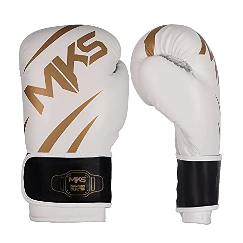 Luva de Boxe MKS New Champions V3 Branco/Dourada