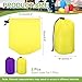 uxcell 5.1x8.1x9.8 Stuff Sack, 2 Pack Nylon Water Resistant Portable Drawstring Dust Flap Bags Stuff Sack Ultralight Dry Bag for Camping Hiking Backpacking Traveling, Yellow/Purple