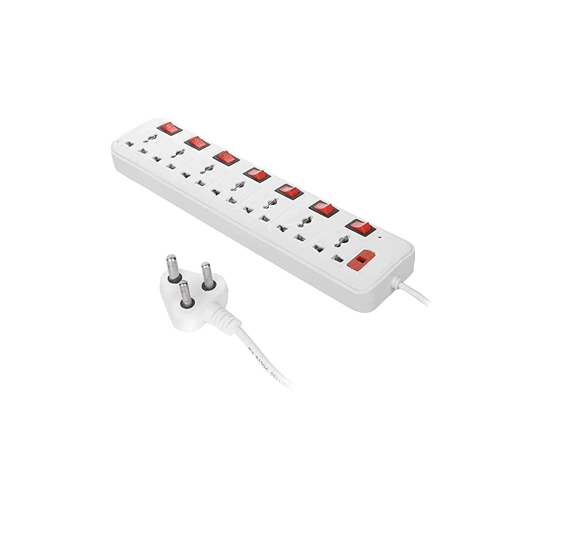 Skeisy Ext-107 Multi-Socket Power Strip with 7 Outlets and 7 Switches, White, 2.8 Metre Cable (B0DH854QQX) Amazon Price History, Amazon Price Tracker