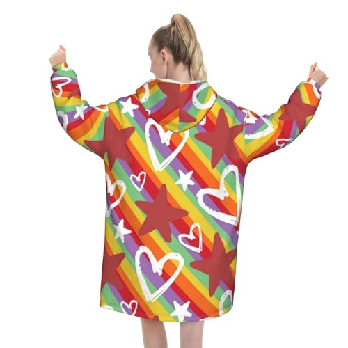 Sweat à capuche couverture oversize femme pull flanelle chaud