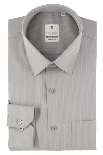 Image of 7-DAYS Premium Men's Formal Shirts - Cotton, Self-Design, Full Sleeve, Regular Fit, with Pocket, Stylish Office Shirts for Men