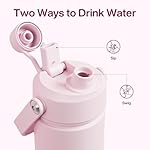ENCOOL Insulated Water Bottle with Straw Stainless Steel Water Bottle, Leak-Proof, BPA-Free, Double Wall Vacuum Keeps Cold for 24 Hours for Sports, Travel, School (26 oz, Cotton Candy) - Image 4
