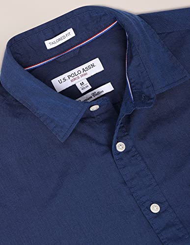 Image of U.S. Polo ASSN. Solid Regular Fit Shirts for Men - 100% Cotton, Full Sleeve Mens Casual Shirts