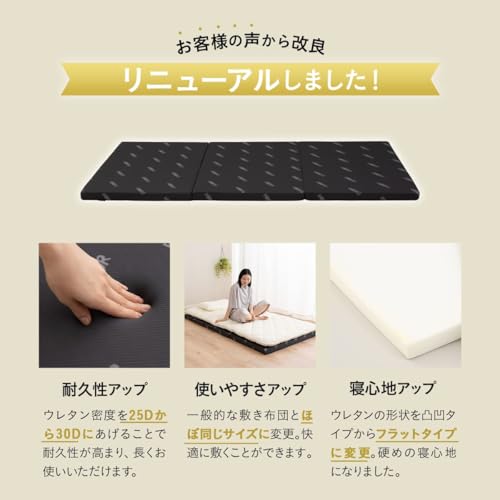 エムール アンダー マットレス 3つ折り ダブル 厚み約5cm [3]