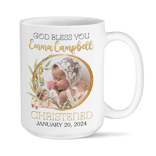 Custom Name and Date Christening Mug