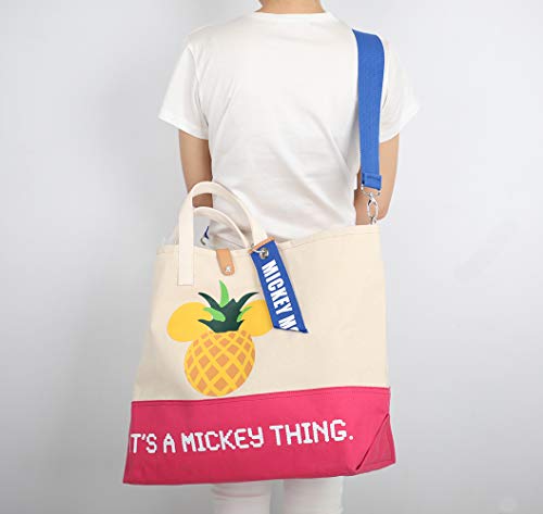 Lyla Raine Compatible with Cotton Canvas Bag Disney Mickey Mouse Women Oversized Travel Tote Bag (Pink) - Image 7