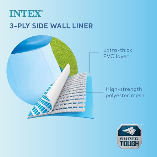 Intex 15\' x 33\" Easy Set Inflatable Ring Top Round Above Ground Swimming Pool with Cover and Krystal Clear Cartridge Filter Pump