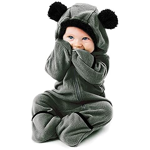 Dwevkeful Neugeborene Baby Mädchen Jungen Schneeanzug Kapuzen Fleece Strampler Flanell Fuß Jumpsuit Infant Onesies Winter Warm Outwear Outfits Cover