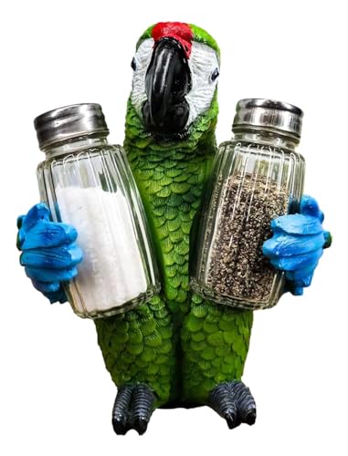 Ebros Tropical Rainforest Rio Green Military Macaw Parrot Bird Salt