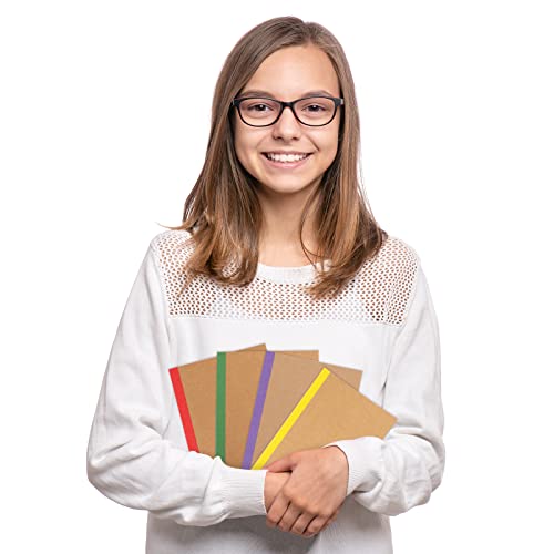 Eoout 60 Pack A5 Kraft Notebooks, Composition Notebooks Lined Journal Bulk, 15 Colors With Rainbow Spines, 60 Pages For Kids Women Girls, School Office Supplies #TOP6