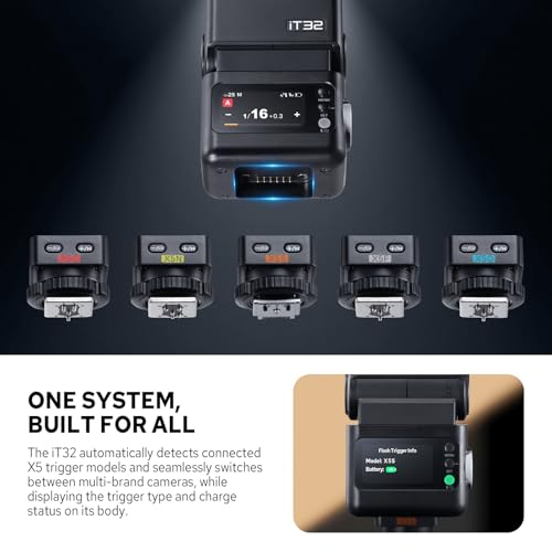 Image of GODOX IT32 TTL Camera Flash with X5S Wireless Flash Trigger for Sony, 2.4G Wireless Flash HSS 1 /8000s, Built-in Receiver & Lithium Battery, 510 Full Power Flashes, LED Modeling Light, Magnetic Hotshoe