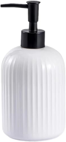 Dispensador de loción de cerámica, dispensador de jabón para baño, cocina, lavandería o dormitorio, botella de loción corporal o de manos. Botella