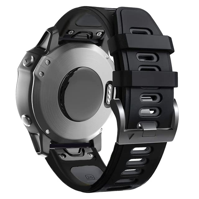 Bracelet sport en silicone pour Garmin Fenix 6 Pro et 5X boucle acier