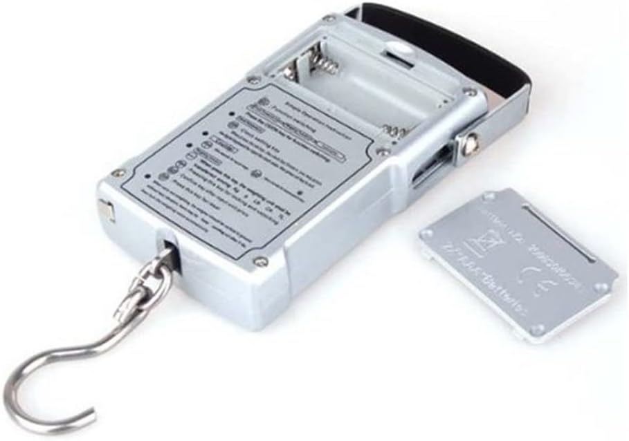 Luggage Scale Mini Portable Crane LCD Digital Electronic Hook Scale Ring Weighing Balance Digital Travel Postal Fishing Hook Scale (Silver 50KG/20G)
