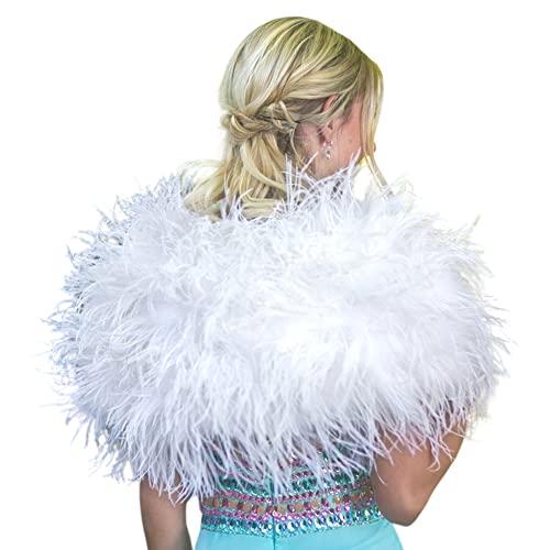ZUCKER Ostrich Feather Shoulder Wrap - Vintage Style Bolero Wrap for Women - Wedding Shawl, Feather Cape, Vintage Inspired