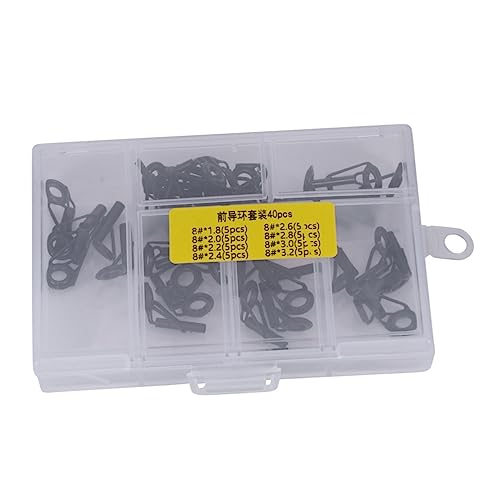 Generic ルアートップリングガイド 40個セット ? ステンレスフレームとセラミックリング採用で耐摩耗性あり、ベイトキャスティングロッド修理用アクセサリー