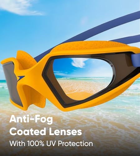 Speedo Junior Unisex Hydropulse Swimming Goggles Swimming Goggles, Pool Blue/Mango/Smk, One Size - Image 6