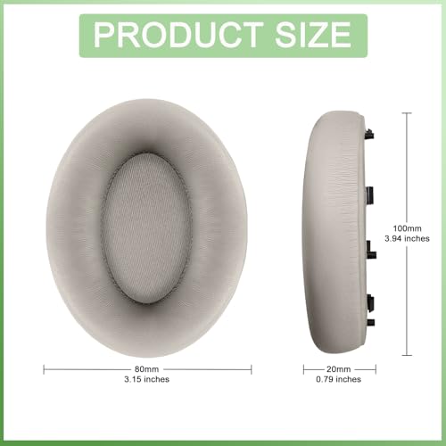 Reemplazo de almohadillas para auriculares Sony WH-1000XM3, cojines de espuma viscoelástica con aislamiento de ruido de alta densidad, mayor grosor (Dorado) miniatura 2