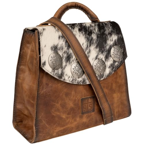 STS Ranchwear Women's Vaquero Remi STS-33891 Spacious 11" W x 9.5" H x 4" D Zip Closure Leather Cowhide Convertible Backpack