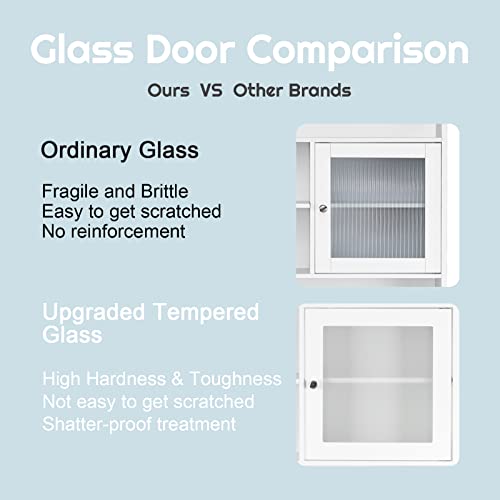 LIFEZEAL Armario para el Inodoro, Organizador sobre WC con Puerta de Cristal Satinado Templado con 4 estantes, Armario de baño Que Ahorra Espacio, 59,5 x 19 x 173cm - imagen 4