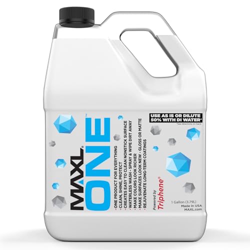 MAXL ONE ™ Car Spray with Triphene® Technology, Quick Spray & Wipe All Purpose Waterless Detailer - Clean, Shine, Protect Paint, Glass, Wheels, and Plastic Trim Without Pre-Washing (1 Gallon)