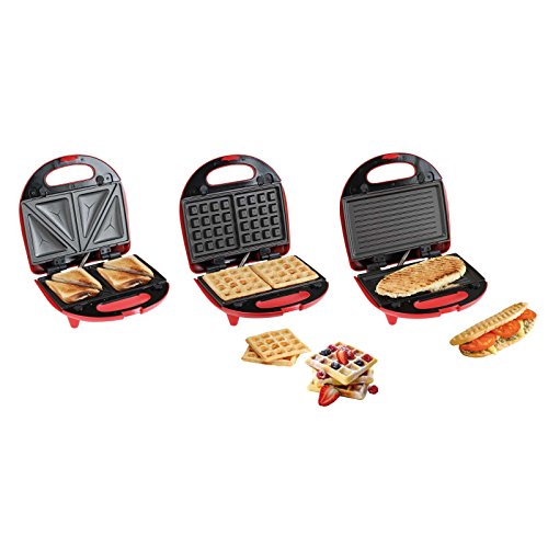 3in1 Doppel Waffeleisen Sandwichmaker Kontaktgrill Austauschbare Backflächen Elektrogrill (Tischgrill, Sandwichtoaster… – Bild 9