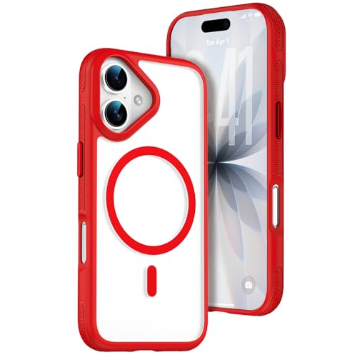 Coque iPhone 17 Magsafe rouge protection militaire antichoc Lemaxelers