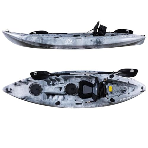 Hoodoo Element 95 Sit-On-Top Fishing and Recreation Kayak Gray Mist