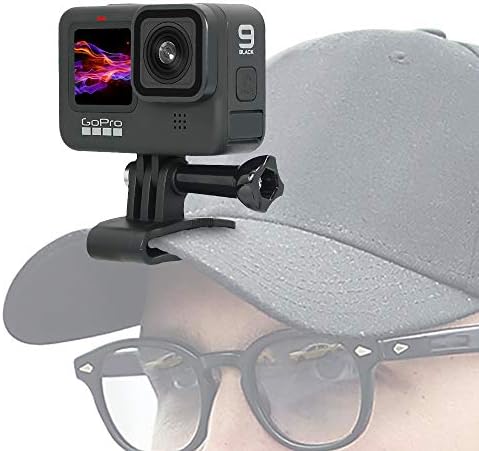 Baseball Hat Clip Mount Baseball Cap Clamp Quick Release Mount Compatible with GoPro Hero 13 12 11 10 9 8 7 6 5 Black,DJI Osmo Action 6/5 pro/4/3/2,AKASO/Crosstour/Campark and More