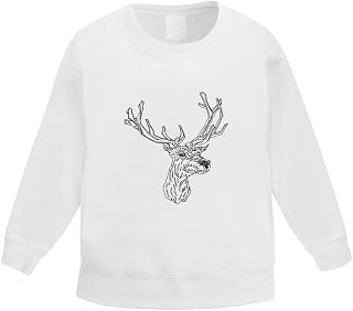 Azeeda 'Stag Head' Kid's Sweatshirt/Jumper (3-4 Years) (KW00016363)