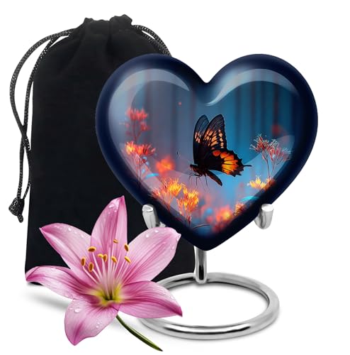 Image of Butterfly Urn Fores Large Urn Fores Adult Male & Female 8 Inch Large | Large Urn for Ashes Adult Male & Female, Cremation Urns for Human Ashes Adult Man, Burial Urns